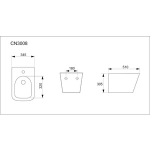 Биде подвесное Ceramica Nova Metric (CN3008) в Москвe