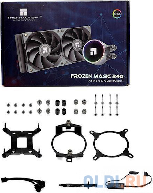 Система жидкостного охлаждения Thermalright Frozen Magic 240, радиатор 240 мм, 1500 об/мин, 26 дБА, PWM, черный