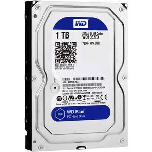 Жесткий диск Western Digital (WD) SATA3 1Tb Caviar Blue 7200 64Mb (WD10EZEX)