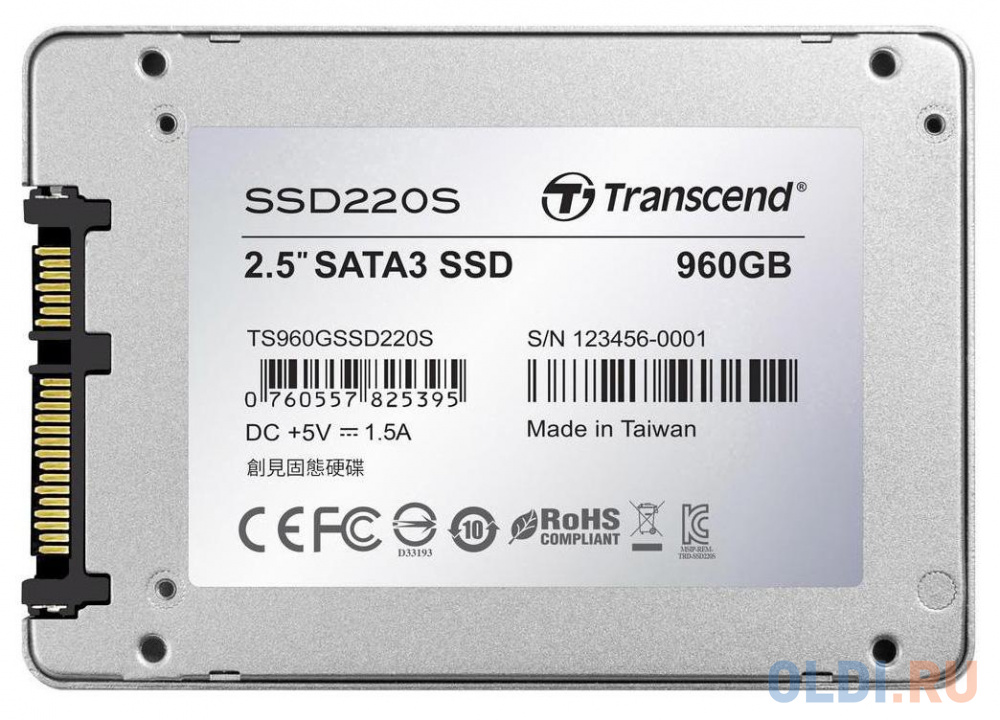 SSD накопитель Transcend 220S 960 Gb SATA-III TS960GSSD220S