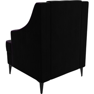 Кресло Лига Диванов Марк микровельвет черный\фиолетовый (111881)