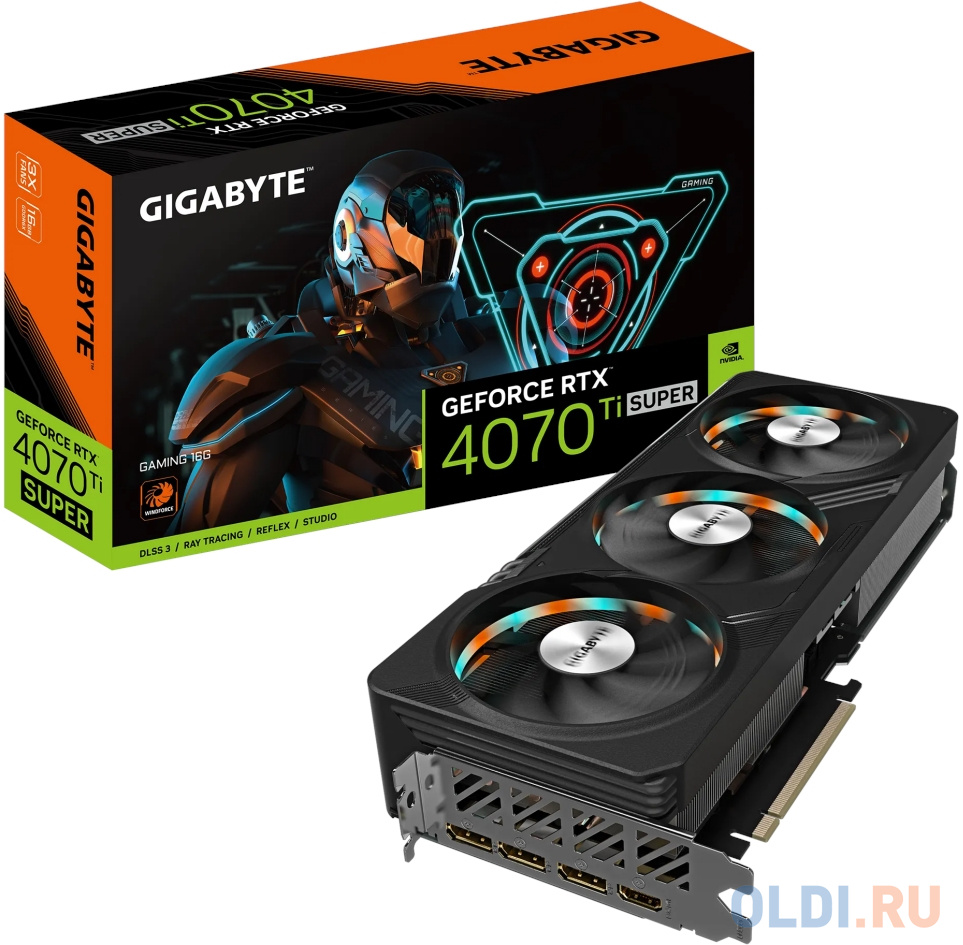 Видеокарта Gigabyte RTX4070Ti SUPER GAMING 16GB GDDR6X 256bit 3xDP HDMI 3FAN RTL в Москвe