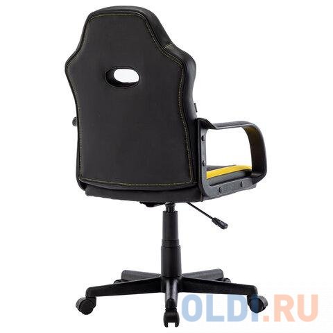 Кресло компьютерное BRABIX "Stripe GM-202", экокожа, черное/желтое, 532510