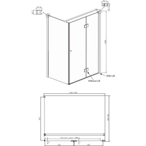 Душевой уголок Ambassador Diamond 120x90 правый, прозрачный, хром (12011108R)