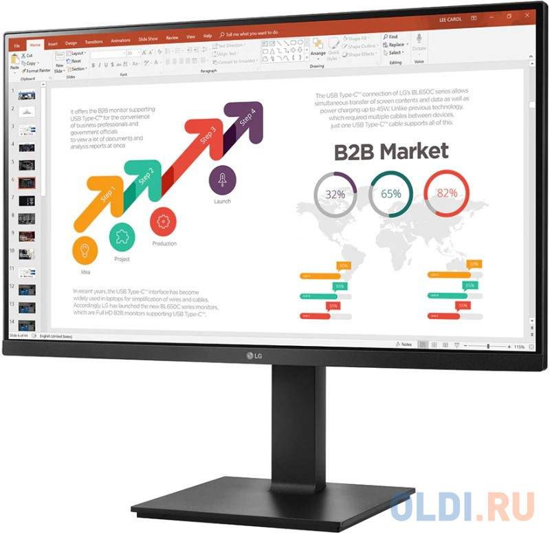 Монитор LCD 27'' [16:9] 1920х1080(FHD) IPS, nonGLARE, Нет, 60 Гц, 250cd/m2, H178°/V178°, 1000:1, 16,7 миллионов цветов, 5ms, VGA, HDMI, DP,