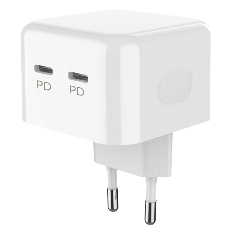 Зарядное устройство Pero TC18 USB-C + USB-C PD 35W White TC18W в Москвe