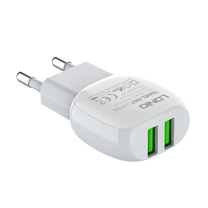 Зарядное устройство Ldnio A2218 2xUSB + кабель Type-C White LD_C3454