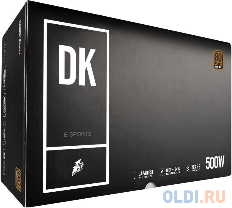 1STPLAYER Блок питания DK PREMIUM 500W / ATX 2.4, APFC, 80 PLUS BRONZE, 120mm fan / PS-500AX