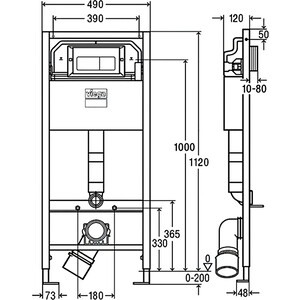 Инсталляция Viega Prevista Dry 8524.10 с клавишей Prevista 773717, крепежом (792824)