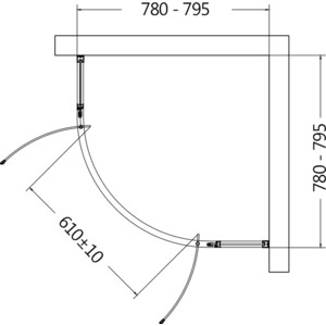 Душевой уголок AQUAme 80х80 прозрачный, хром (AQM7101-8)