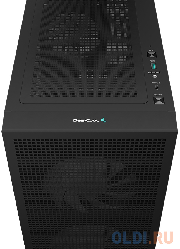 Deepcool CH360 без БП, боковое окно (закаленное стекло), 2x140мм ARGB LED вентилятор спереди и 1x120мм ARGB LED вентилятор сзади, черный, mATX