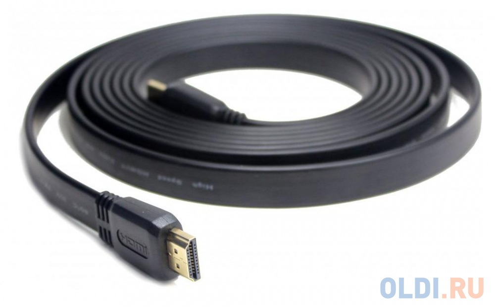 Кабель HDMI 5м BURO 19M-19M V1.4 FL плоский