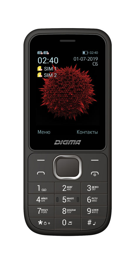 Мобильный телефон DIGMA C240 Linx, 2.4" 320x240 TN, Spreadtrum SC6531E, 32Mb RAM, 32Mb, BT, 1xCam, 2-Sim, 800 мА·ч, micro-USB, черный