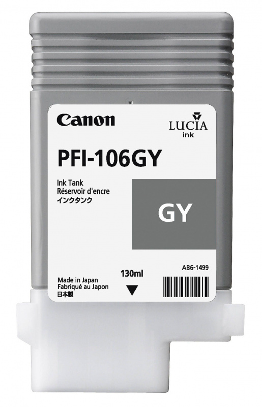 Картридж струйный Canon PFI-106 GY 6630B001 серый для Canon для iPF6300S/6400/6450