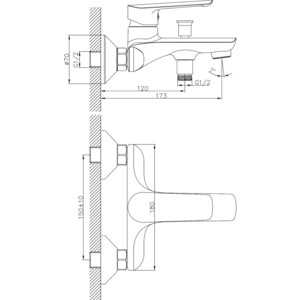 Смеситель для ванны Mixline ML29-01 хром (4610211001053) в Москвe