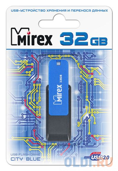 Флеш накопитель 32GB Mirex City, USB 2.0, Синий