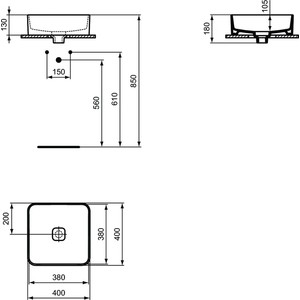 Раковина-чаша Ideal Standard Strada II 40х40 (T296201)