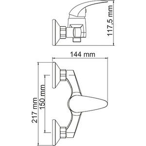 Смеситель для душа Wasserkraft Isen хром (2602)