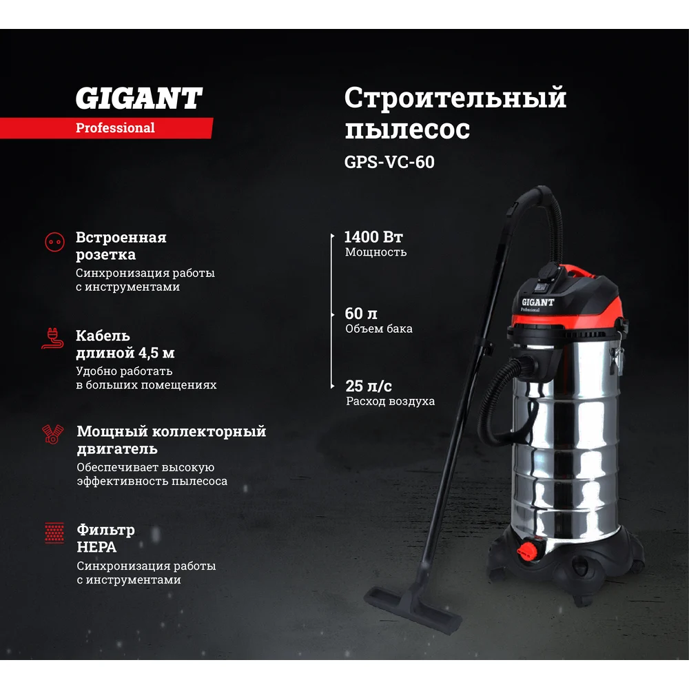 Строительный пылесос Gigant