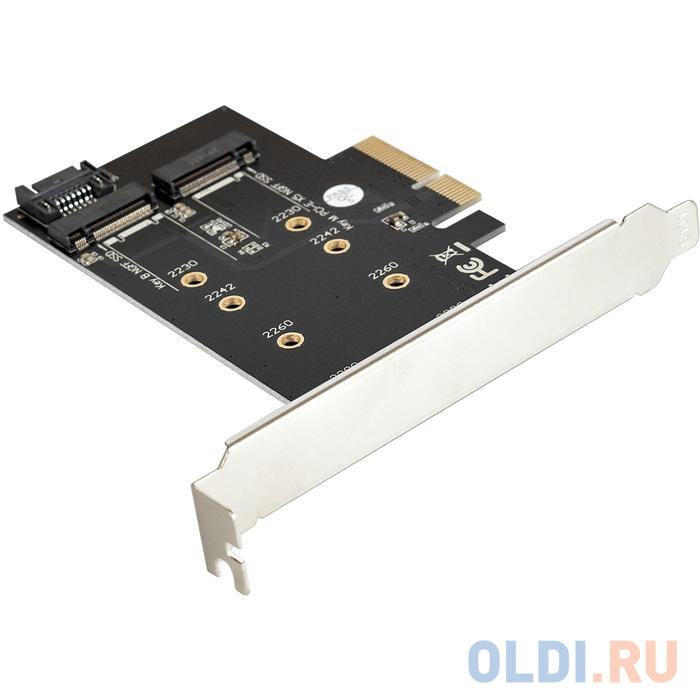 Exegate EX283713RUS Переходник EXE-509 M.2 B key + M.2 M Key -&gt; PCI-Ex4/SATA