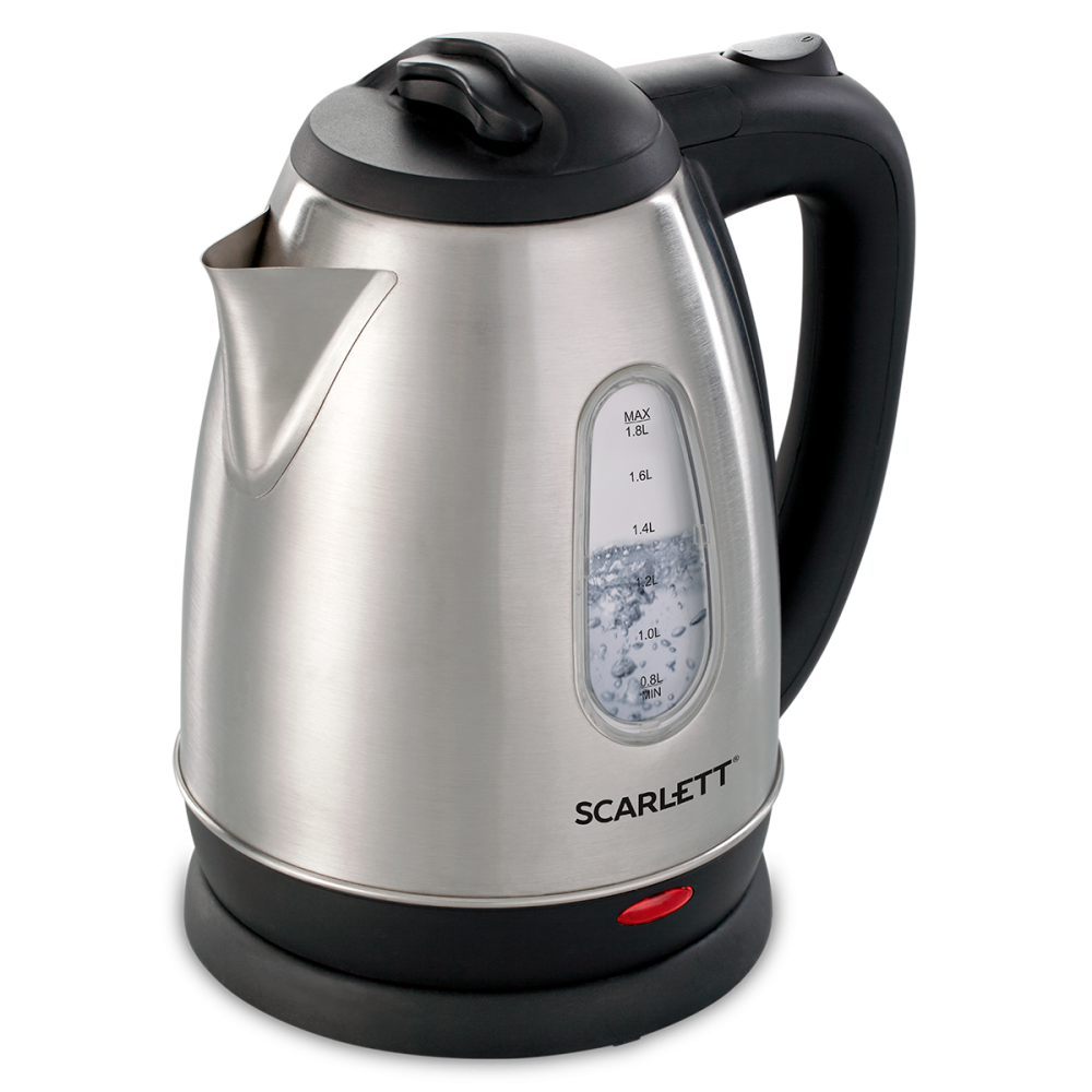 Чайник Scarlett SC-EK21S20 1.8л. 2000Вт, закрытая спираль, сталь/пластик, серебристый/черный