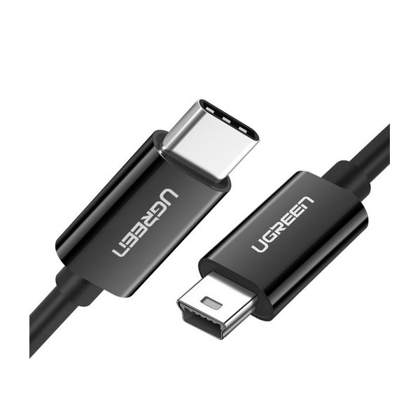 Кабель UGREEN US242 (50445) USB -C 2.0 Male To Mini USB 5Pin Male 28+24AWG Cable. 1 м. черный