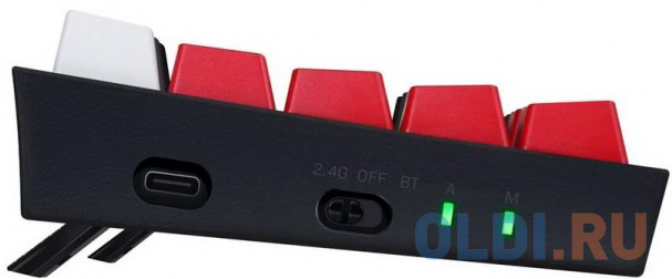 Игровая беспроводная клавиатура REDRAGON CASTOR PRO чёрно-красная (USB, Bluetooth, 2.4G, Redragon yellow, 68 кл ., RGB подсветка, 1600 мА)