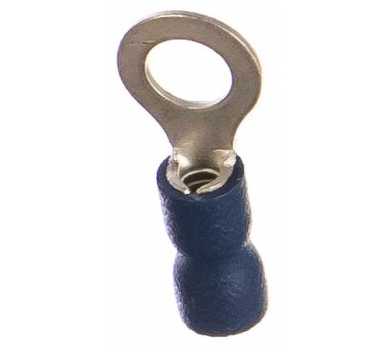 Наконечник НКИ кольцевой изолированный, 1 мм² - 2.5 мм², медь, луженый, под опрессовку, синий, КВТ НКИ 2.5-5 (47478)