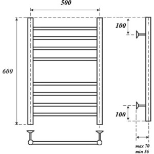 Полотенцесушитель электрический Point П8 500х600 хром (PN10156SE) в Москвe