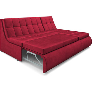 Угловой диван Mebel Ars Дубай (бархат красный STAR VELVET 3 DARK RED)