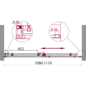 Душевая дверь BelBagno Acqua 110х195 прозрачная, хром (ACQUA-BF-1-110-C-Cr)