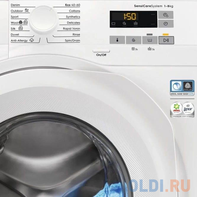 Стиральная машина Electrolux EW6FN528S пан.англ. класс: C загр.фронтальная макс.:6кг белый инвертер