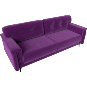 Прямой диван Лига Диванов Оксфорд микровельвет фиолетовый