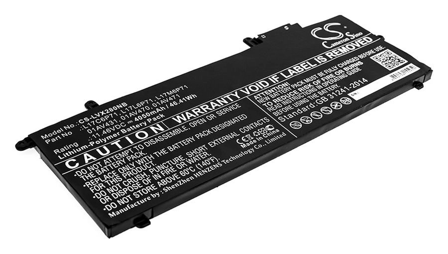 Аккумуляторная батарея CameronSino для Lenovo ThinkPad X280, 11.5V, 4050mAh, 46.4Wh, черный (CS-LVX280NB)