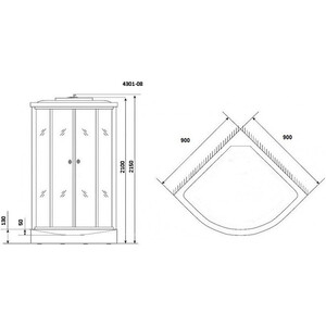 Душевая кабина Niagara NG-4301-14 90х90х215