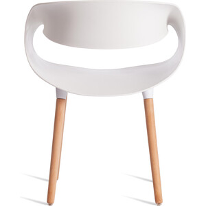 Стул TetChair QXX (mod. C1058-1) 4шт., пластик/дерево, 60 х 53 х 81 см, White (Белый) 70029/ натуральный (21245) в Москвe