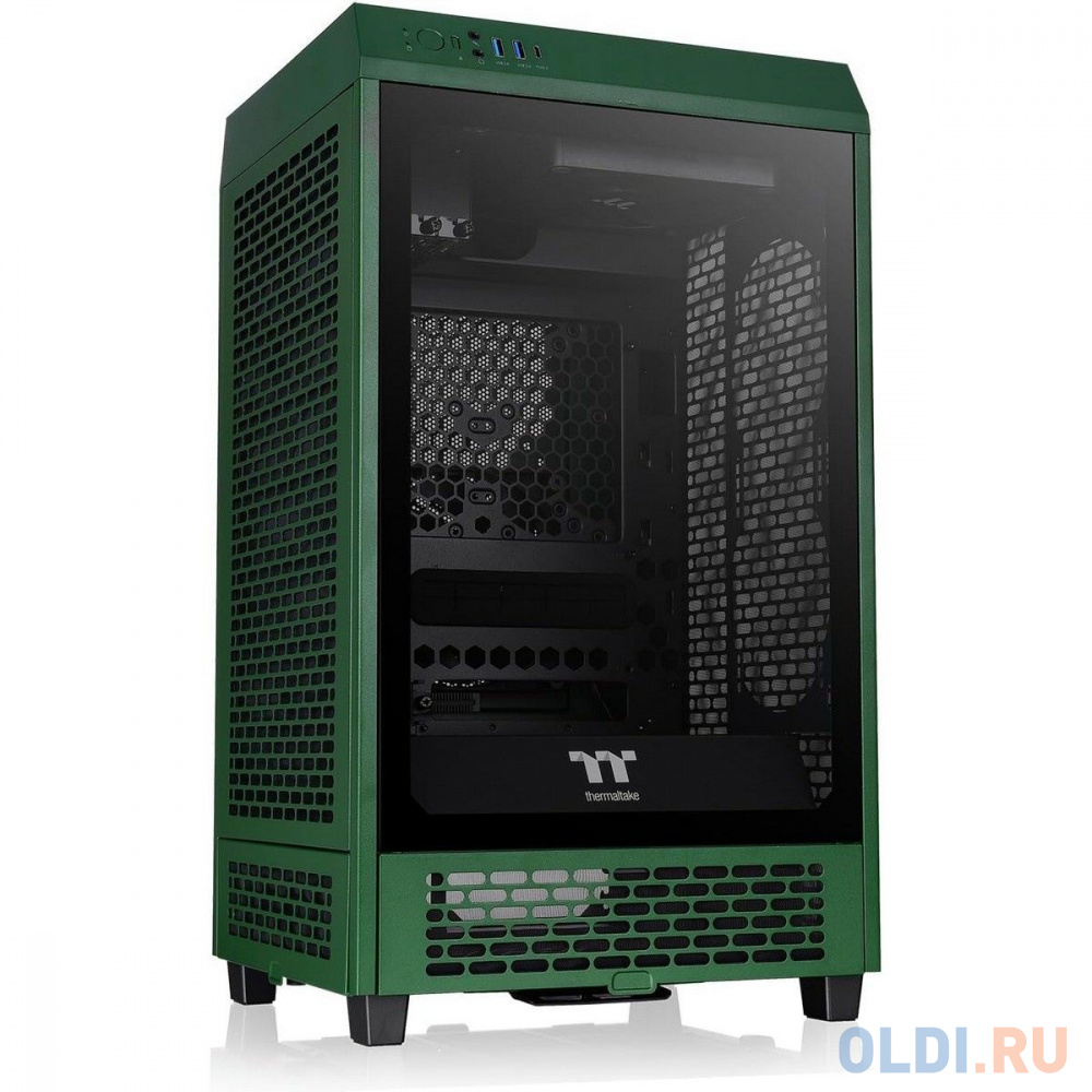 Корпус Thermaltake The Tower 200 Racing Green /Racing Green/Win/SPCC/Tempered Glass*1/CT140 Fan*2/Color Box в Москвe