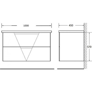 Тумба под раковину BelBagno Vittoria 100x45 Bianco Lucido (VITTORIA-1000-2C-SO-BL)