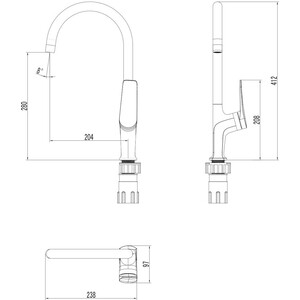 Смеситель для кухни Lemark Bronx высокий, графит (LM3705GM) в Москвe