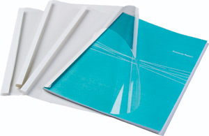 Обложки для термопереплета A4, картон, 20мм, 50шт., белые, прозрачные, Fellowes (FS-53906)