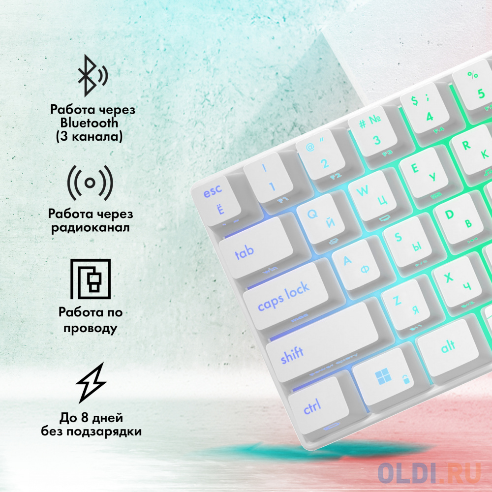 Клавиатура GMNG GG-KB505XW White Радио USB