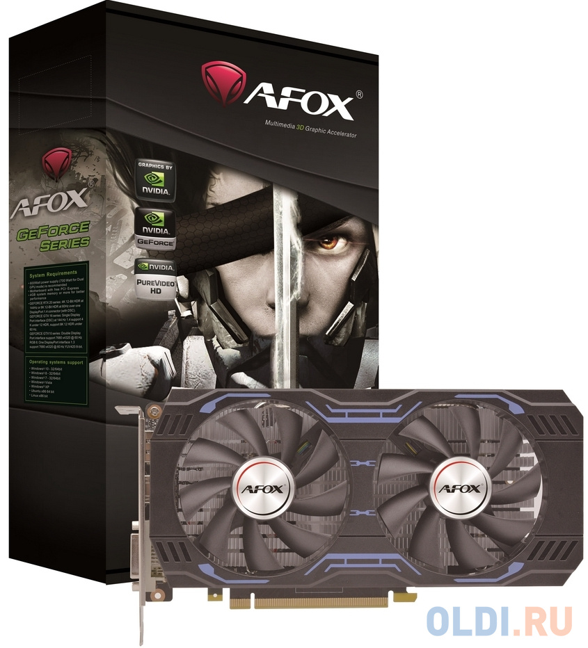 AF1660S-6144D6H1-V2 GEFORCE GTX1660 SUPER 6GB GDDR6 192BIT DP DVI HDMI ATX DUAL FAN RETAIL PACK {10} в Москвe