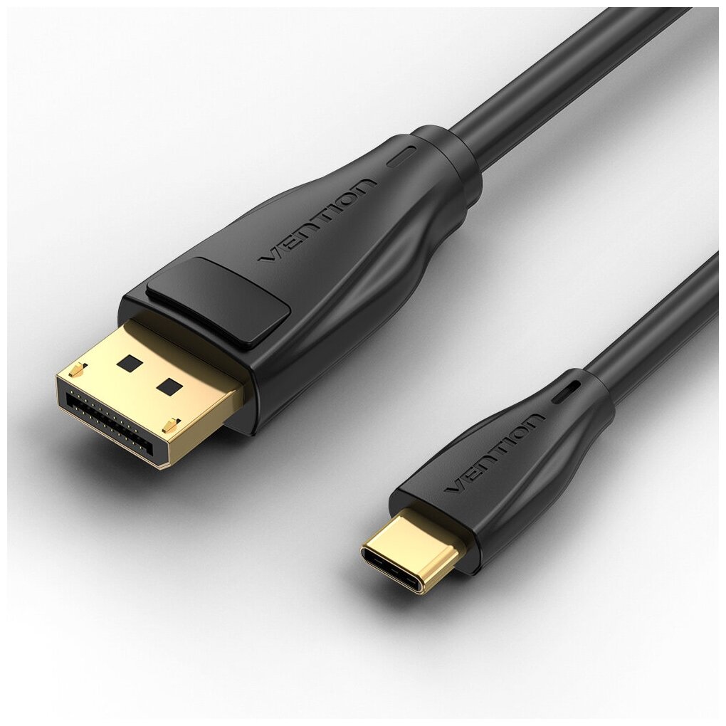 Кабель USB 3.1 Type-C(M)-DisplayPort(20M) v1.2 4K, 8K, экранированный, 2 м, черный Vention (CGYBH)