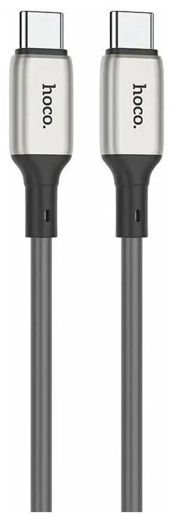 Кабель USB Type-C-USB Type-C, 3А, 1 м, серый, HOCO X66 Howdy (6931474754653)