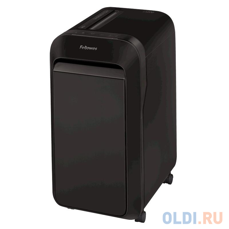 Шредер Fellowes PowerShred LX220 черный (секр.P-4)/перекрестный/20лист./30лтр./скрепки/скобы/пл.карты