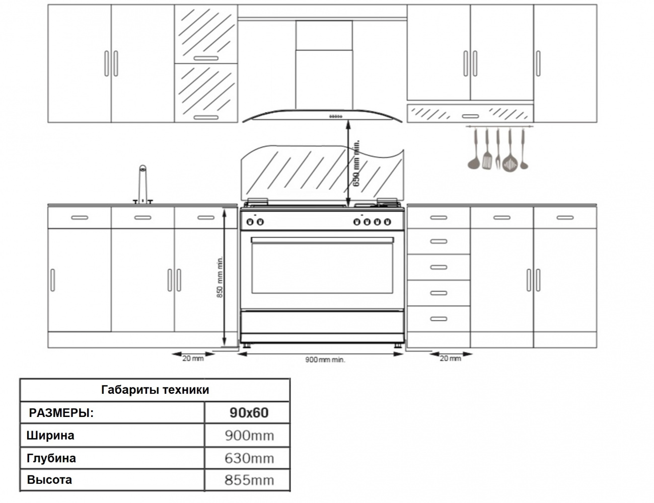 Комбинированная плита Simfer F96MO52001