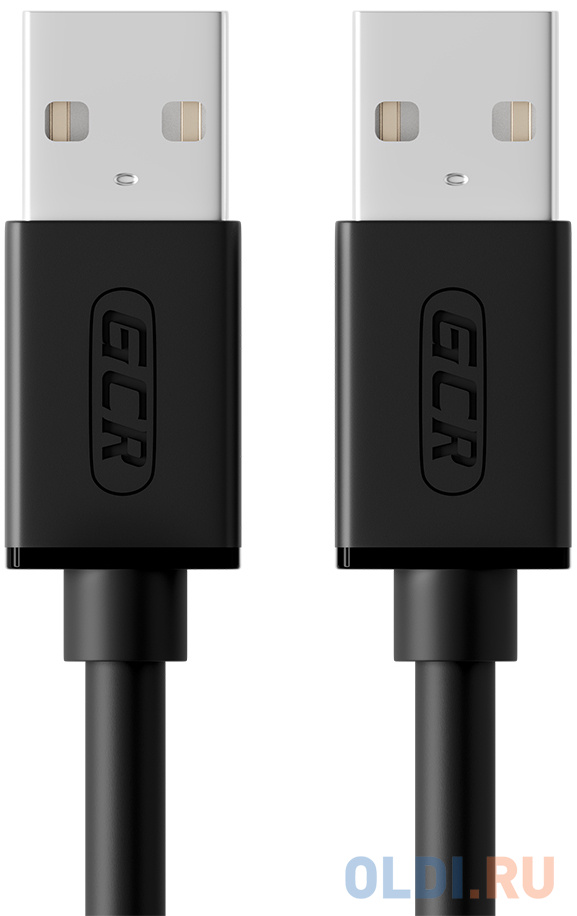 GCR Кабель 0.75m USB 2.0, AM/AM, черный, 28/28 AWG, экран, армированный, морозостойкий, GCR-UM2M-BB2S-0.75m