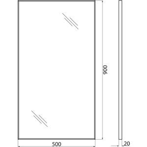 Зеркало BelBagno Spc-Al 50х90 (SPC-AL-500-900)