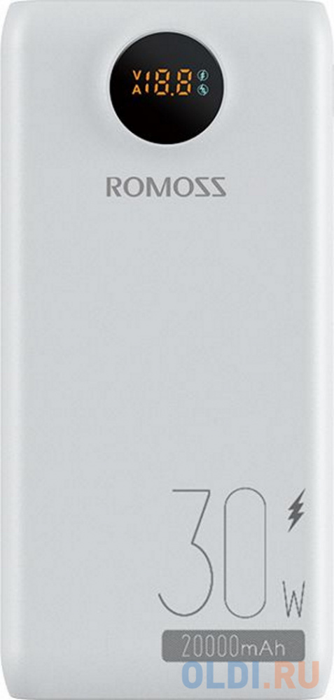 Мобильный аккумулятор Romoss PowerBank SW20S Pro 20000mAh QC3.0 30W 5A белый (1746355) в Москвe