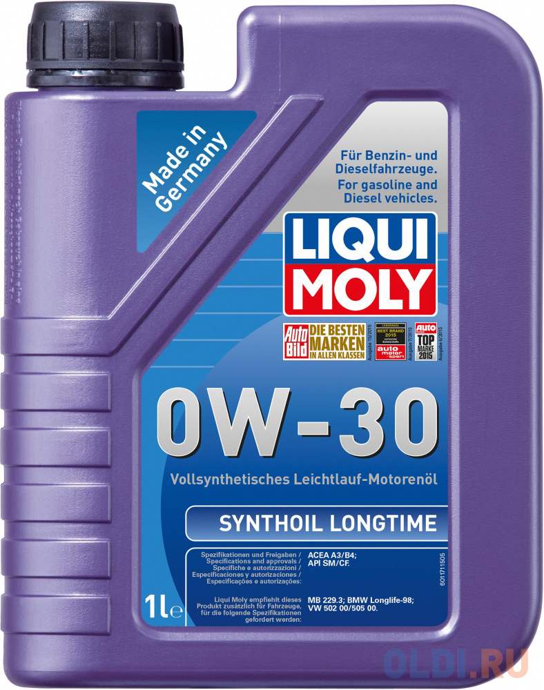 Cинтетическое моторное масло LiquiMoly Synthoil Longtime 0W30 1 л 8976